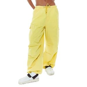 Jaded London LEMON YELLOW PARACHUTE CARGO PANTS